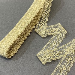 Oyma Desen Kenar Güpür Dantel Fisto 1 Top 9 Metre-DAN-534