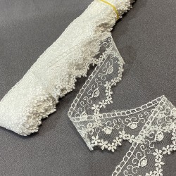 Kırık Beyaz Oymalı Desen Kenar Güpür Dantel Fisto 1 Top 9 Metre-DAN-537