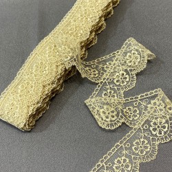 Kapiçino Yuvarlak Kenar Dantel Güpür Fisto 1 Top 9 Metre-DAN-538