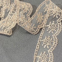 Pudra Yuvarlak Kenar Güpür Dantel Fisto 1 Top 9 Metre-DAN-547