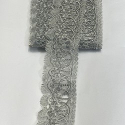 Gümüş Simli Kenar Çiçek Desenli Dantel Güpür-DAN-548 Gümüş Simli Kenar Çiçek Desenli Dantel Güpür-DAN-548