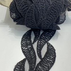 Siyah Su Yolu Desenli Dantel-DAN-550