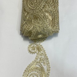 Gold Şal Desenli Fransız Güpür Şerit-DAN-551 Gold Şal Desenli Fransız Güpür Şerit-DAN-551