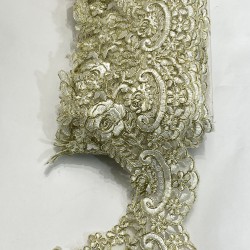 Krem Gold Fransız Güpür Dantel-DAN-555