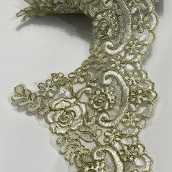 Krem Gold Fransız Güpür Dantel-DAN-555