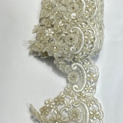 Krem Bej Fransız Güpür Dantel-DAN-556