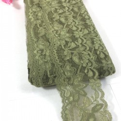 Yeşil Likralı Dantel Süsleme Danteli  1 Metre-DAN-596