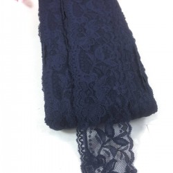 Lacivert Likralı Dantel Süsleme Danteli  1 Metre-DAN-597