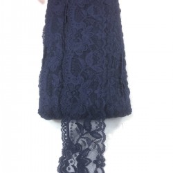 Lacivert Likralı Dantel Süsleme Danteli  1 Metre-DAN-597