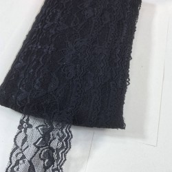 Siyah Likralı Dantel Süsleme Danteli  1 Metre-DAN-598