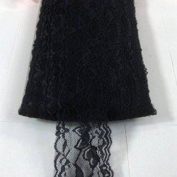 Siyah Likralı Dantel Süsleme Danteli  1 Metre-DAN-598