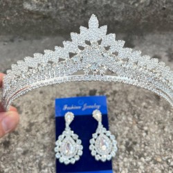 Daniela Gümüş Gelin Kına Tacı Özel Gün Aksesuar Kadın Taç Ve Damla Mekik Küpe Takımı-DANIELA-22 Daniela Gümüş Gelin Kına Tacı Özel Gün Aksesuar Kadın Taç Ve Damla Mekik Küpe Takımı-DANIELA-22