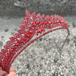 Daniela Kırmızı Gelin Kına Tacı Özel Gün Aksesuar Kadın Taç Saç Aksesuarı-DANIELA-3 Daniela Kırmızı Gelin Kına Tacı Özel Gün Aksesuar Kadın Taç Saç Aksesuarı-DANIELA-3