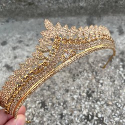 Daniela Gold Gelin Kına Tacı Özel Gün Aksesuar Kadın Taç Saç Aksesuarı-DANIELA-6 Daniela Gold Gelin Kına Tacı Özel Gün Aksesuar Kadın Taç Saç Aksesuarı-DANIELA-6