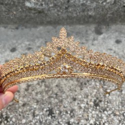 Daniela Gold Gelin Kına Tacı Özel Gün Aksesuar Kadın Taç Saç Aksesuarı-DANIELA-6 Daniela Gold Gelin Kına Tacı Özel Gün Aksesuar Kadın Taç Saç Aksesuarı-DANIELA-6