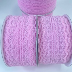 Pembe Dantel Kurdele 5 Cm 1 Top 25 Metre-DANTELKURDELE-1003