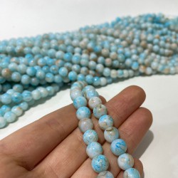 Açık Mavi Desenli Dizi Cam Boncuk 1 Dizi 8 Mm-DCB-1036 Açık Mavi Desenli Dizi Cam Boncuk 1 Dizi 8 Mm-DCB-1036