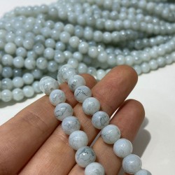 Buz Mavi Desenli Dizi Cam Boncuk 1 Dizi 8 Mm-DCB-1049 Buz Mavi Desenli Dizi Cam Boncuk 1 Dizi 8 Mm-DCB-1049