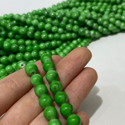 Mat Yeşil Desenli Dizi Cam Boncuk 1 Dizi 8 Mm-DCB-1051 Mat Yeşil Desenli Dizi Cam Boncuk 1 Dizi 8 Mm-DCB-1051