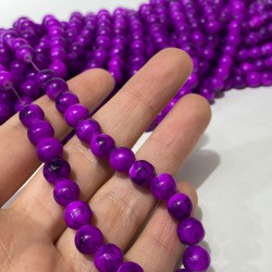 Koyu Mor Desenli Dizi Cam Boncuk 1 Dizi 8 Mm-DCB-1053 Koyu Mor Desenli Dizi Cam Boncuk 1 Dizi 8 Mm-DCB-1053