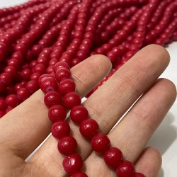 Kırmızı Desenli Dizi Cam Boncuk 1 Dizi 8 Mm-DCB-1055 Kırmızı Desenli Dizi Cam Boncuk 1 Dizi 8 Mm-DCB-1055