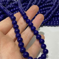 Saks Mavi Desenli Dizi Cam Boncuk 1 Dizi 8 Mm-DCB-1059 Saks Mavi Desenli Dizi Cam Boncuk 1 Dizi 8 Mm-DCB-1059