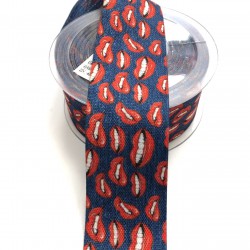 Dudak Desenli Koton Kurdela 4 cm 1 mt-DGK-1002