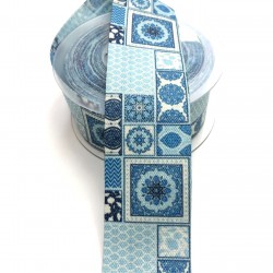 Mavi Desenli Koton Kurdela 4 cm 1 mt-DGK-1004 Mavi Desenli Koton Kurdela 4 cm 1 mt-DGK-1004