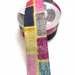 Renkli Desenli Koton Kurdela 4 cm 1 mt-DGK-1006