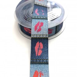 Dudak Desenli Koton Kurdela 2,5 cm 1 mt-DGK-1016