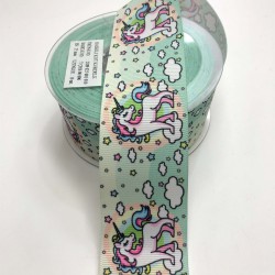 Ünicorn Desenli Grogren Kurdela 4 cm 1 mt-DGK-1024