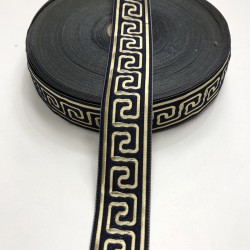 Lacivert Sarı Baskılı Kurdele 3,5 cm-DGK-1044 Lacivert Sarı Baskılı Kurdele 3,5 cm-DGK-1044