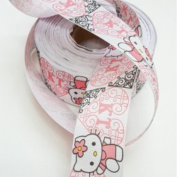 Hello Kitty Baskılı Kurdele 3 cm-DGK-1056