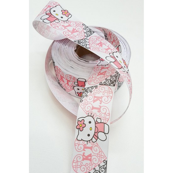 Hello Kitty Baskılı Kurdele 3 cm-DGK-1056