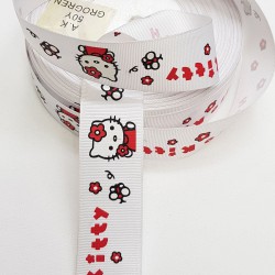 Hello Kitty Baskılı Kurdele 3 cm-DGK-1057