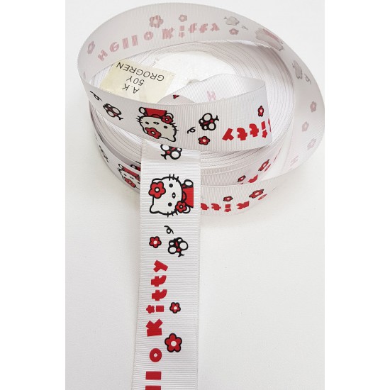 Hello Kitty Baskılı Kurdele 3 cm-DGK-1057