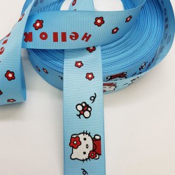 Hello Kitty Baskılı Kurdele 3 cm-DGK-1058