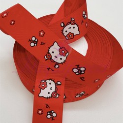 Hello Kitty Baskılı Kurdele 3 cm-DGK-1061