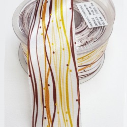 Baskılı Saten Kurdele 4 cm-DGK-1067