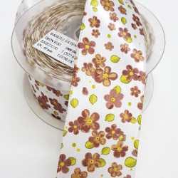 Baskılı Saten Kurdele 4 cm-DGK-1074