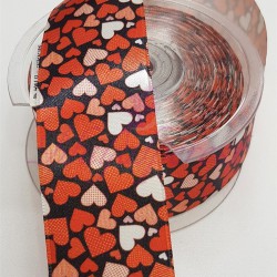 Baskılı Saten Kurdele 4 cm-DGK-1077