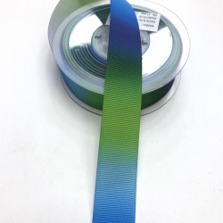 Gökkuşağı Desenli Grogren Kurdele 2,5 cm-DGK-1083