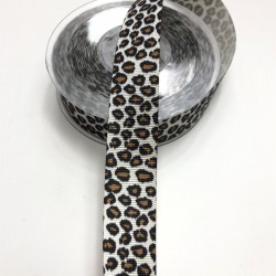 Leopar Desenli Grogren Kurdele 2,5 cm-DGK-1093