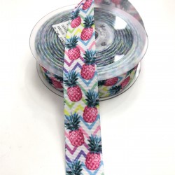 Ananas Desenli Grogren Kurdele 2,5 cm-DGK-1098