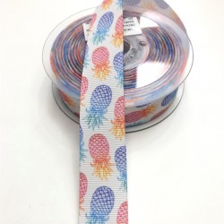 Ananas Desenli Grogren Kurdele 2,5 cm-DGK-1099