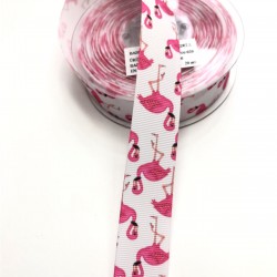 Flamingo Desenli Grogren Kurdele 2,5 cm-DGK-1100