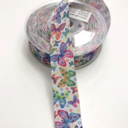 Kelebek Desenli Grogren Kurdele 2,5 cm-DGK-1111