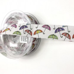 Şemsiye Desenli Grogren Kurdele 2,5 cm-DGK-1113