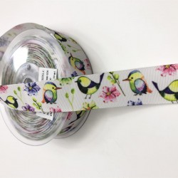 Kuş Desenli Grogren Kurdele 2,5 cm-DGK-1116 Kuş Desenli Grogren Kurdele 2,5 cm-DGK-1116