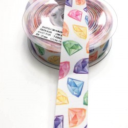 Kristal Desenli Grogren Kurdele 2,5 cm-DGK-1118 Kristal Desenli Grogren Kurdele 2,5 cm-DGK-1118